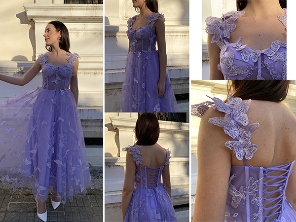 3d Butterfly tulle dress