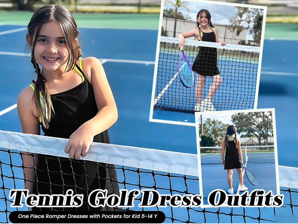 Black Girls Athletic Tennis Golf Dress Outfit