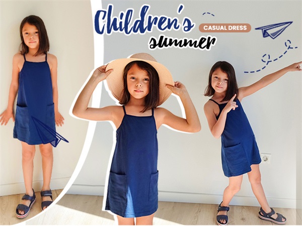 Navy Blue Dress for Girls with Shorts