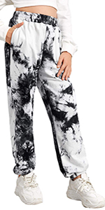 Girl Tie Dye Sweatpants Loose Sports Jogger Pants