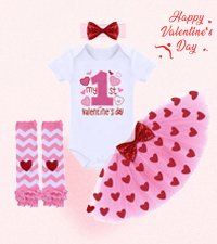 My First Valentines Day Outfit Baby Girl