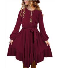 girl maxi boho long sleeve solid color swing dress tween girl fall dresses clothes high low midi