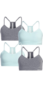 bebe Girls Seamless Racerback Sports Bra with Removable Pads (4 Pack)