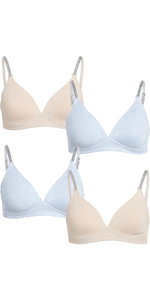 bebe Girls'' Training Bra - 4 Pack Soft Microfiber Molded Bra