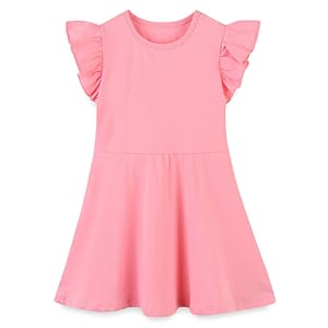 Kid Girls Cotton Flutter Sleeves Dresses