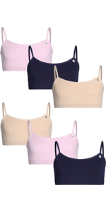 Limited Too Girls'' Seamless Training Sports Bra with Adjustable Straps 6-Pack