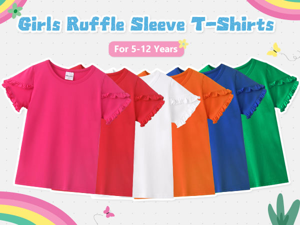 girls ruffle sleeve shirt size