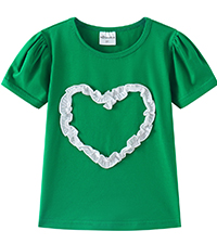 girls heart shirt green