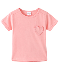 girls heart pocket shirt pink