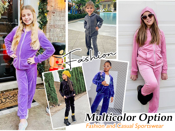 Girls Velour Tracksuit