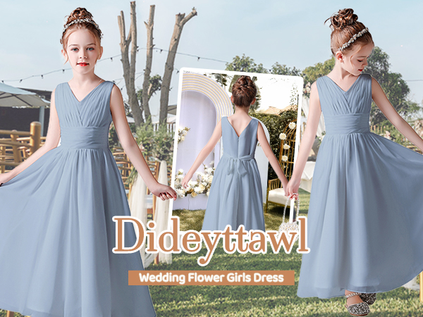 dusty blue jr bridesmaid dress