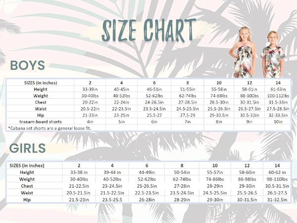 Boys &amp; Girls Size Chart