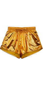 gold metallic shorts