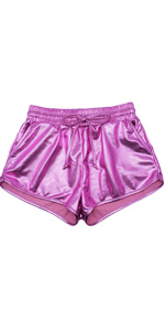 girls pink metallic shorts