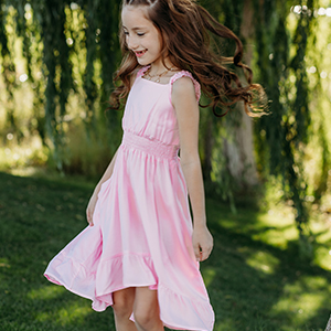 girl pink sundress