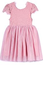 Toddler Floral Lace V-Backless Tutu Tulle Party Dresses