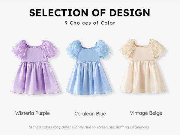 Girl''s Tulle Dress Contrast Mesh Puff Short Sleeve A Line Party Dress