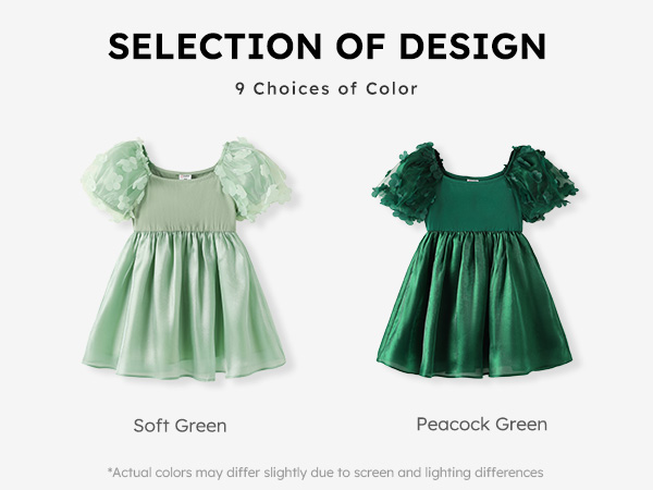 Girl''s Tulle Dress Contrast Mesh Puff Short Sleeve A Line Party Dress