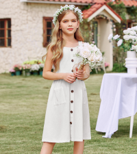 white flower girl dress