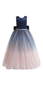 Flower Girls Satin Bridesmaid Dress V Open Back