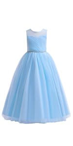 Flower Girl Wedding Dress Tulle 2555LL Blue