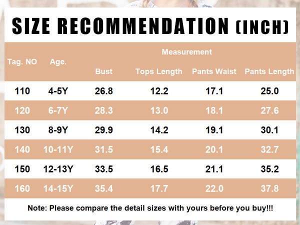 size charts