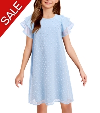 Girls summer dress girls dresses girls casual dress girls ruffle dress girls swiss dot midi dress