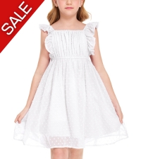 Girls summer dress girls dresses girls casual dress girls ruffle dress girls swiss dot midi dress