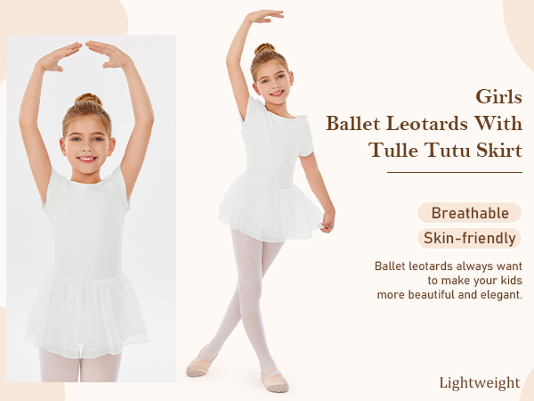 girls ballet leotards with tulle tutu skirt