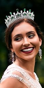 green and silver tiaras