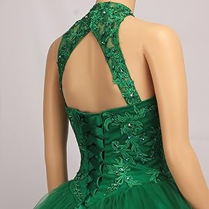 green ball gown