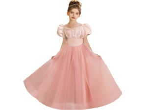 Flower Girls Dresses for Wedding Satin Tulle Princess Pageant Dress Pearls Prom Ball Gowns