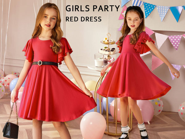 girls red dresses