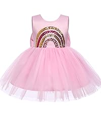 Girls Rainbow Sequin Tulle Dress