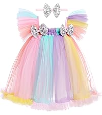 Rainbow Ruffle Layered Tulle Princess Dress