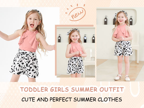 Toddler Girl Clothes 2t 3t 4t 5t 6t 7t Girls Summer Outfits Girls Clothing Sets Short Sleeve Top