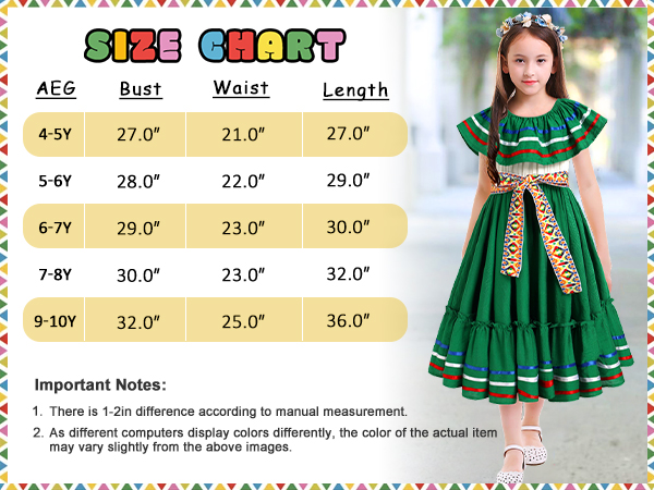 Girls Mexican Dress