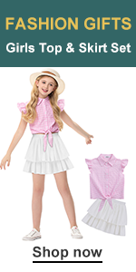 girl plaid shirt and skirt set