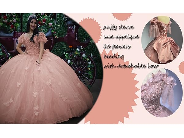 lace quinceanera dresses with detachable bow