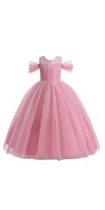 Glamulice sparkly tulle girls cold shoulder dress