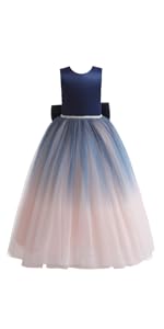 Flower Girls Satin Bridesmaid Dress V Open Back