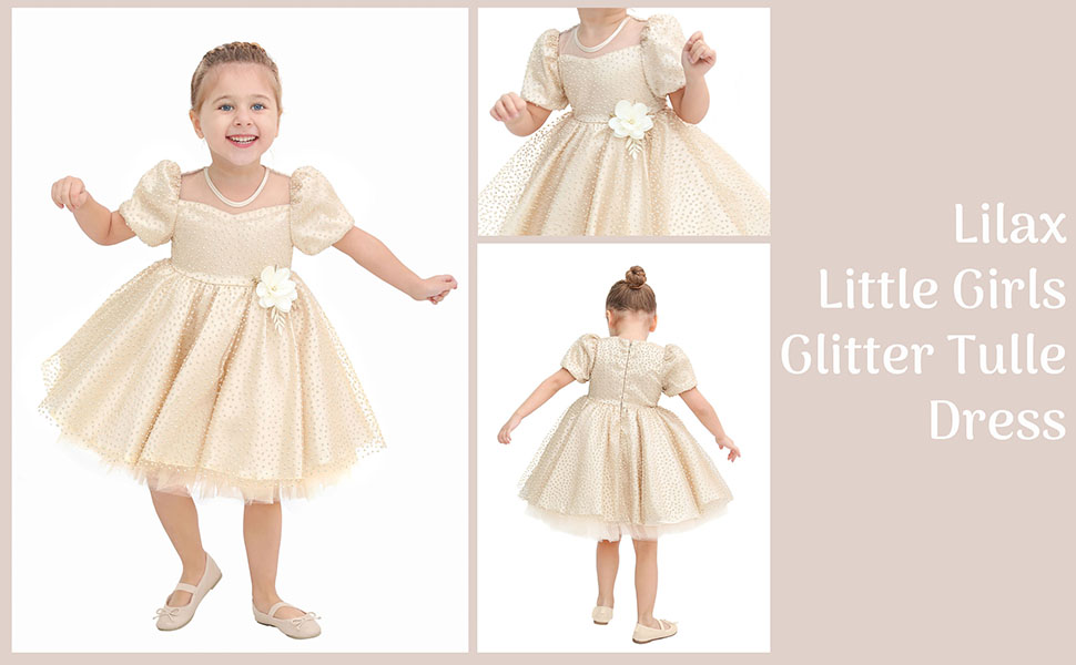 toddler little Girls Glitter Tulle Dress, Sparkle Polka Dots Princess Gown princsses Vestido de tul