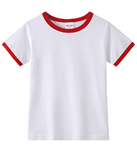 kids ringer tee white and red size 5