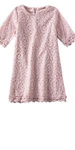 Toddler Girls Cotton Elegant Lace Half Sleeve Princess Dress