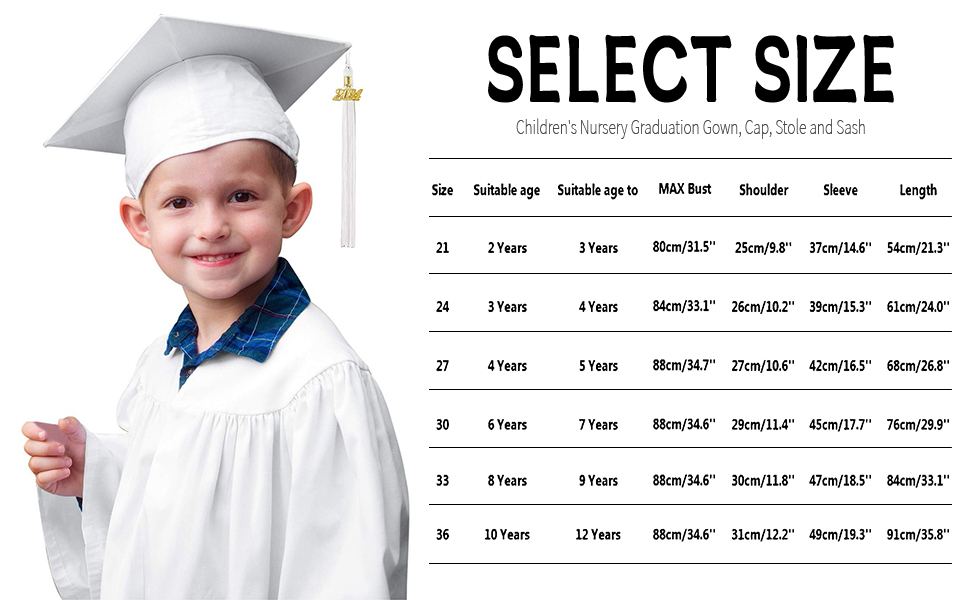 Preschool Kindergarten Graduation Gown Cap Set 2024