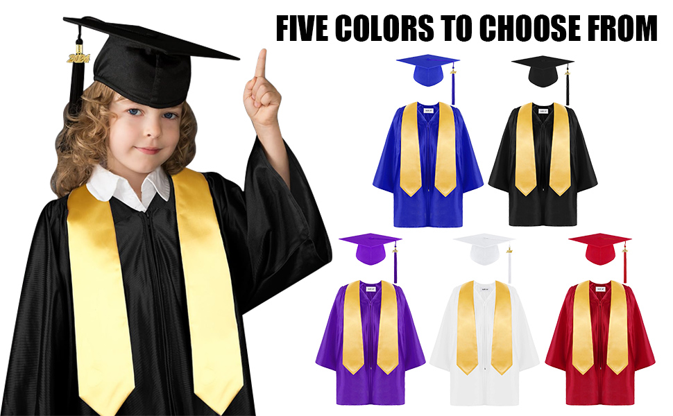 Preschool Kindergarten Graduation Gown Cap Set 2024