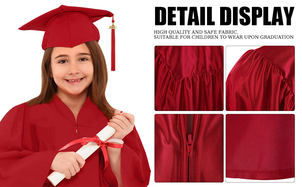 Preschool Kindergarten Graduation Gown Cap Set 2024