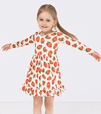 Toddler Girls Dresses Long Sleeve Dress Baby Girl Soft Clothes Print Skirt