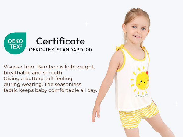 The clothes set for girls are comfortable and cool to wear on hot summer days.