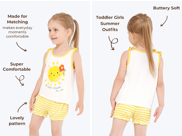 This toddler girl outfit is super stretchy and lightweight, perfect for active little girls.